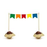 Kit Varal Bandeirinha e Chapéu de Palha para Doces Festa Junina 03 unidades - Festabox