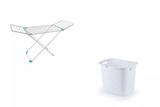 Kit Varal De Chão Alumínio Grande Com Cesto Roupa Suja - Secalux