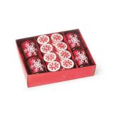 Kit Vela De Natal P/ Decoração C/ Porta Vela 6x4 Cm Vermelha - Cromus