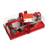 Kit Vela Natalina + Porta Vela Decorado Vermelho 2 Peças 5cm - Cromus