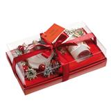 Kit Vela Natalina + Porta Vela Decorado Vermelho 5cm 2 Peças - Cromus