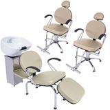 Kit Veneza 2 com 2 Poltronas as duas reclináveis e 1 Lavatório com Cuba de Louça - For-ty
