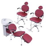 Kit Veneza 2 com 2 Poltronas as duas reclináveis e 1 Lavatório com Cuba de Louça - For-ty