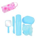 Kit Viagem Com Porta Escova De Plastico + Saboneteira 5 Pecas Na Necessaire - Wincy
