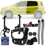 Kit Vidro Elétrico Fiat Novo Uno 2010 2011 2012 2013 2014 Traseiro Sensorizado Moldura Cinza - Dial