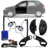 Kit Vidro Elétrico Fiat Palio G3 2004 A 2011 Dianteiro Sensorizado Moldura Preta - Dial