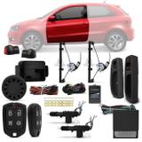 Kit Vidro Elétrico Gol G6 G7 Saveiro G5 G6 G7 Sensorizado 2P + Alarme Pósitron e Trava Elétrica - Prime