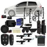 Kit Vidro Elétrico Vw Fox 2010 a 2018 Sensorizado 4 Portas + Alarme Pósitron e Trava Elétrica - Prime