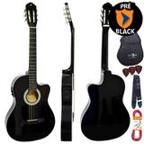 Kit Violão Flat Eletroacústico SF14 BK Aço Giannini Completo