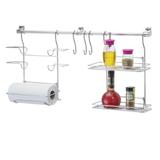 Kitchen Set 2 Porta Papel Triplo Suporte Duplo para Temperos Aço Cromado Passerini