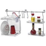 Kitchen Set 4 Suporte Duplo para Temperos Escorredor de Pratos Aço Cromado Passerini - Mm passerini ltda