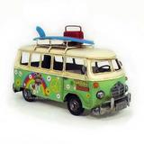 Kombi Surf Vintage Metal Artesanal Miniatura Retro - 28cm - Inove fácil