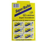 Lâmina De Barbeador Para Barbear Super Inoxidáveis Super Barba Cartela Com 60 Lâminas