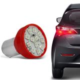 Lâmpada 12 LEDs 2 Polos Trava Desencontrada 21W 12V Luz Lanterna e Freio Vermelho Autopoli
