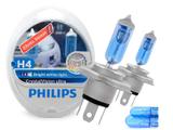 Lâmpada Crystal Vision Ultra H4 Super Branca Philips 4300K + Pingo