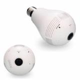 Lâmpada espiã câmera Ip led wifi HD panorâmica 360º celular - Beatrizeletros