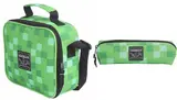 Lancheira Minecraft Escolar Kit Com Estojo Original Dmw