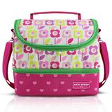 Lancheira Térmica com 2 Compartimentos - Flor Pink - Jacki design