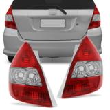 Lanterna Traseira Fit 2003 2004 2005 2006 2007 2008 Bicolor Cristal - Prime