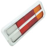 Lanterna Traseira Lente Tricolor GM Chevette Tubarão 1974 à 1979 Aro Cromado - Lado Passageiro - Bunnitu - peças clássicas