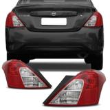 Lanterna Traseira Nissan Versa 2011 2012 2013 2014 2015 2016 2017 2018 2019 Bicolor Cristal Rubi - Prime