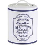 Lata Biscuits Pote Biscoitos Retrô Vintage Branco/Azul - Bella tavola