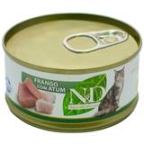 Lata ND Feline Umido Frango C/ Atum 70g - Farmina