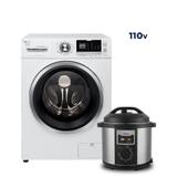 LAVA E SECA MIDEA 10,2KG STORM WASH INVERTER TAMBOR 4D 85X59,5x56,5 / BRANCO+PANELA ELÉTRICA DE PRESSÃO MIDEA PRACTIA 1000W 6L 127V