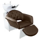 Lavatório Flex Velvet com Descanso de Pernas - Cuba de Porcelana - Estrutura Branca - Tera móveis