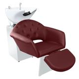 Lavatório Flex Velvet com Descanso de Pernas - Cuba de Porcelana - Estrutura Branca - Tera móveis