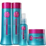 Leite Reparador 100ml, Máscara 250g, Shampoo Condicionador Resgat Total Haskell 300ml