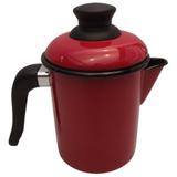 Leiteira 10cm Vermelho Esmaltada Ewel