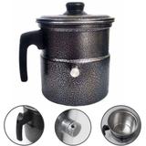 Leiteira Apito Grande Caneca 2 Litros Leite Térmica Preta - Alumínio extra forte