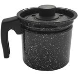Leiteira Esmaltada Com Tampa Cabo Baquelite Fervedor 1,3l Preto - Zanline