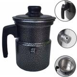 Leiteira Pequena Apito Caneca Leite Térmica 1000ML Preta - Alumínio extra forte