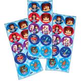 Lembrancinha Adesivos Redondo Authentic Games 03 Cartelas Festcolor - Festabox