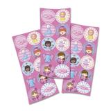 Lembrancinha Adesivos Redondo Circo Rosa 03 Cartelas Festcolor - Festabox
