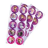 Lembrancinha Adesivos Redondo Frozen 03 Cartelas Regina Festas