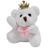 Lembrancinha Chaveiro Ursa - Branca Com Laço Rosa e Coroa - Nita baby