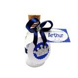 Lembrancinha de Maternidade Garrafinha 30ml Coroa Azul c/ Confetes - Vem festejar