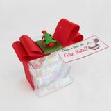 Lembrancinha de Natal Caixa Acrílica 5x5 com Amêndoas e Árvore - Mz decoraçoes e festas