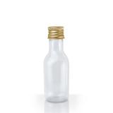 Lembrancinha Mini Garrafinha Acrílica Tampa Dourada 50ml 10 unidades - Festabox