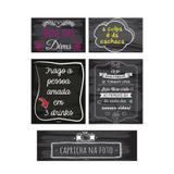 Lembrancinha Plaquinhas Divertidas Casamento Giz Modelo I 05 unidades Duster - Festabox