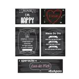 Lembrancinha Plaquinhas Divertidas Casamento Giz Modelo II 05 unidades Duster - Festabox