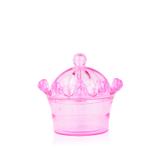 Lembrancinha Pote Coroa Acrílica Rosa Claro - Festabox