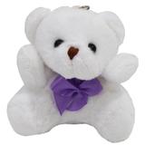 Lembrancinha Ursa Chaveiro - Branca Com Laço Lilás - Nita baby