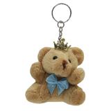 Lembrancinha Urso Chaveiro - Com Laço Azul Bebê e Coroa - Nita baby