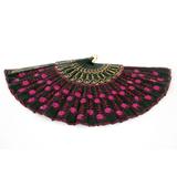 Leque Preto com Bordado - Pink - Carnaval