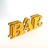 Letreiro Duplo Bar Amarelo Mdf - Maisaz