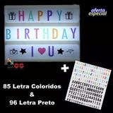 Letreiro Quadro Led Light Box A4+181 Letras Preto/colorido - Joy